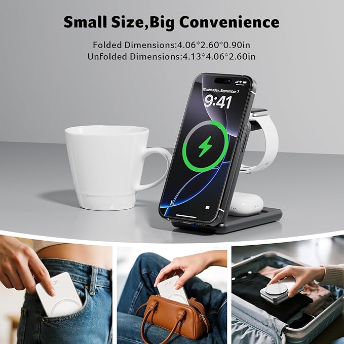 Acer 3 in 1 Charging Station for iPhone, Wireless Charger Stand, 15W Fast - Image 8