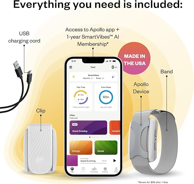 Apollo Neuro Wearable & 12-Month SmartVibes AI Membership – Sleep Aid & Stress - Image 6