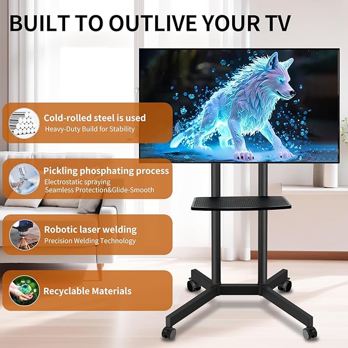 Solid Grace Rolling TV Stand - Image 7
