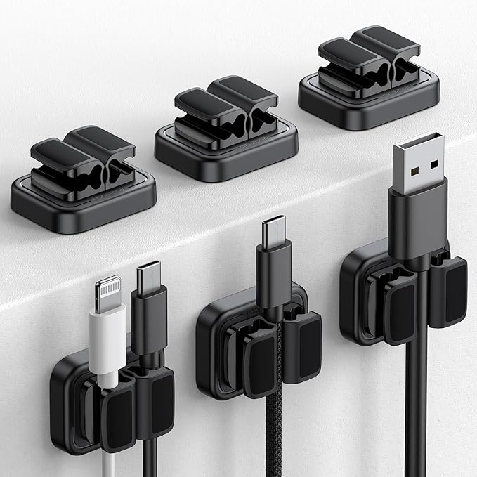 Lamicall 6Pack 3-in-1 Cord Spring Clip Holder by Lamicall