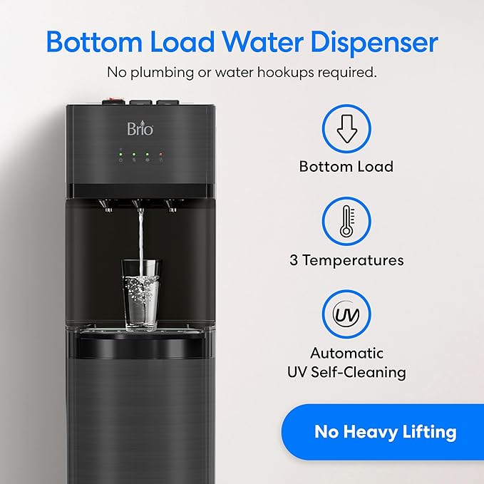 Brio Self Cleaning Bottom Loading Water Cooler Water Dispenser – Black - Image 2
