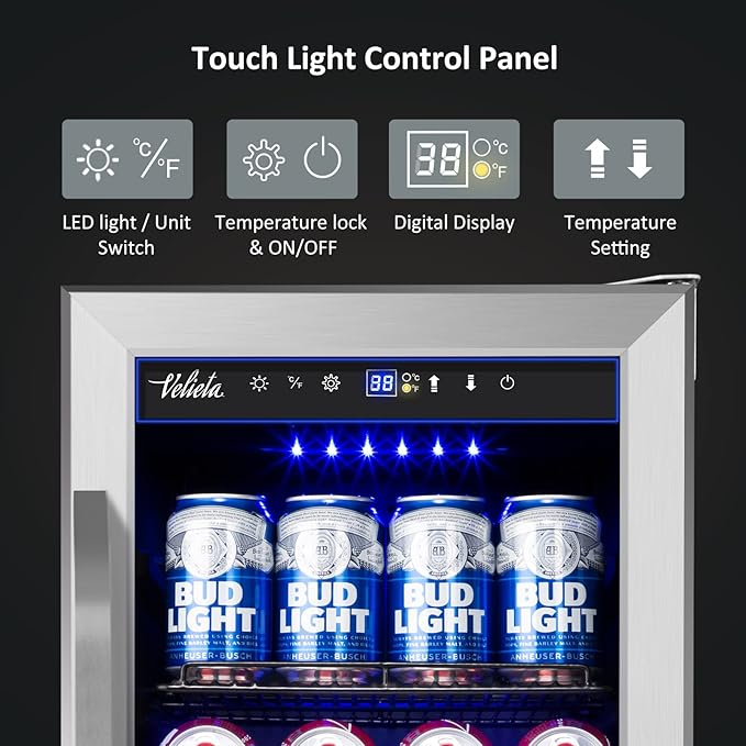 15'' Beverage Refrigerator and Beer Fridge Under Counter Built-in or - Image 5