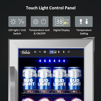 15'' Beverage Refrigerator and Beer Fridge Under Counter Built-in or - Image 5