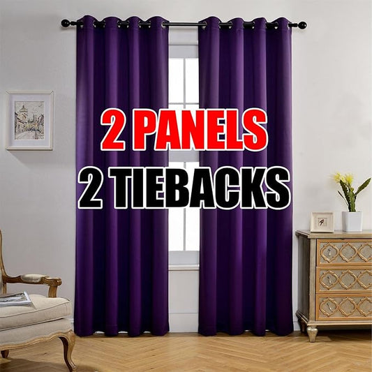 MIUCO 2 Panels Room Darkening Thermal Insulated Grommet Window Blackout Curtains by MIUCO