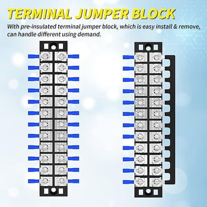 Joinfworld 35A Terminal Block 12 Position Screw Terminal Strip Dual Row - Image 4