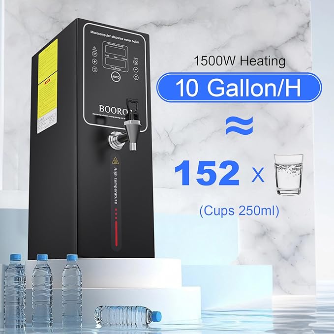 BOOROS Commercial Hot Water Dispenser Black Hot Water Dispenser Countertop 15L - Image 6