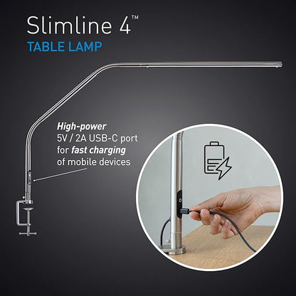 Daylight Slimline 4™ LED Table Lamp in Brushed Steel - Image 2