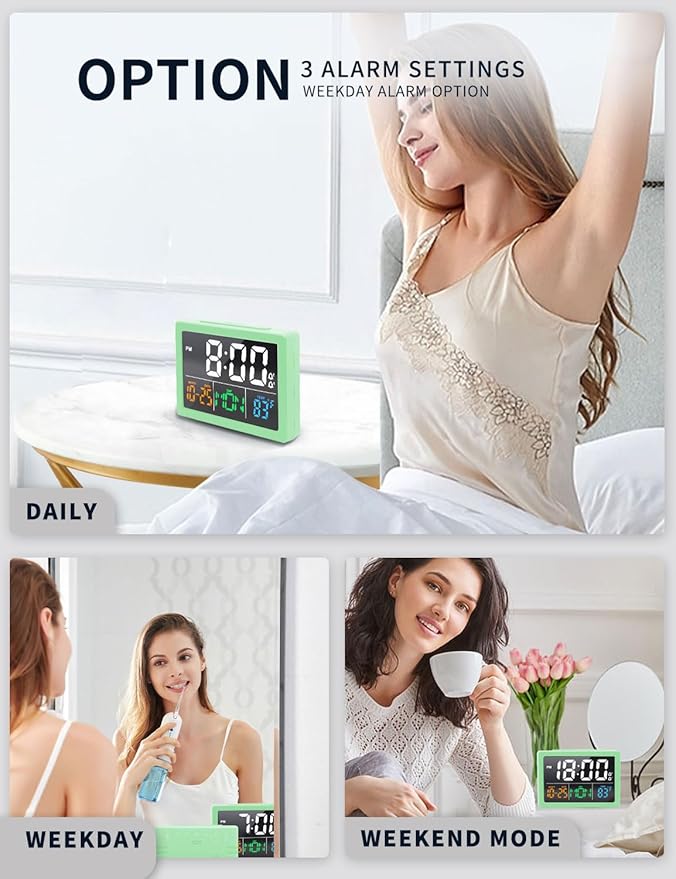 Digital Alarm Clock, with 5.5" Large LED Time Display, Adjustable Alarm Volume - Image 5