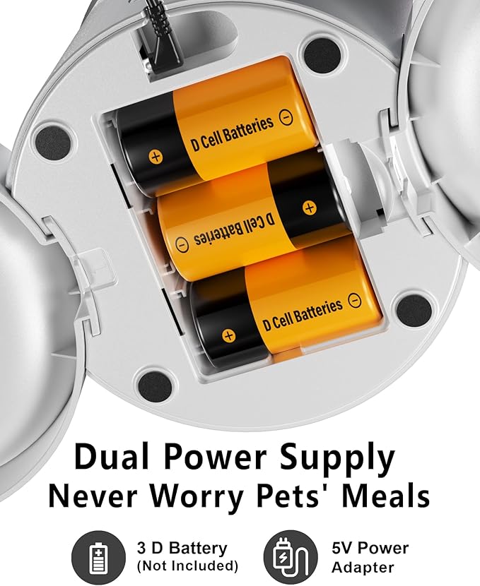 Automatic Cat Feeder for 2 Cats, 4.2L Programmable 1-6 Meals Portion Control - Image 8