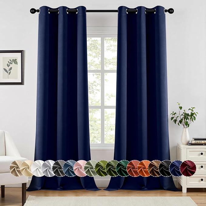 MIULEE Navy Blue Blackout Curtains by MIULEE