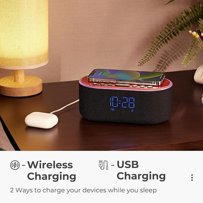 uscce Alarm Clock Bluetooth FM Radio: 10W Stereo Sound Speaker - Image 4