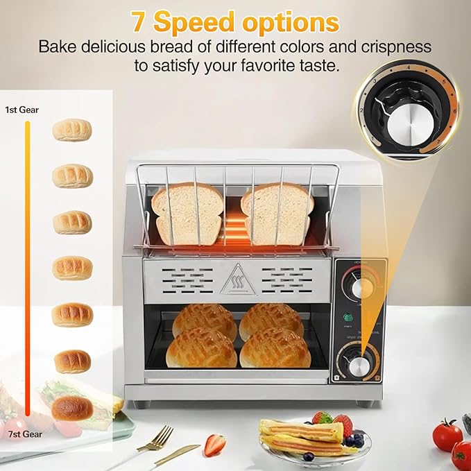 Commercial Conveyor Toaster, 300 Slices/Hour, Stainless Steel, Electric - Image 5