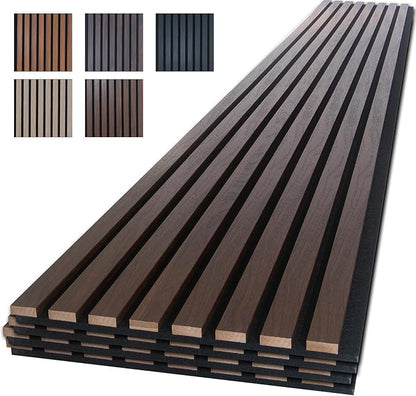 NeatiEase Wood Panels for Wall, 4-Piece 96" x 12.6" Soundproof Wood Slat Wall by NeatiEase