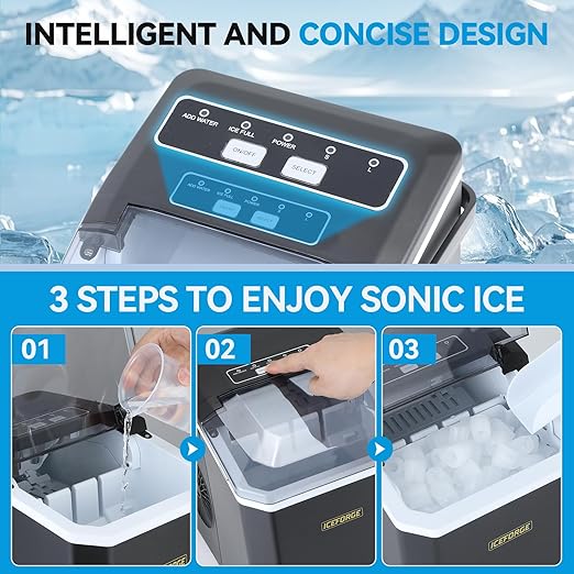 Portable ice Machine: with Handle, with Cleaning Function, with Basket and Spoon - Image 3