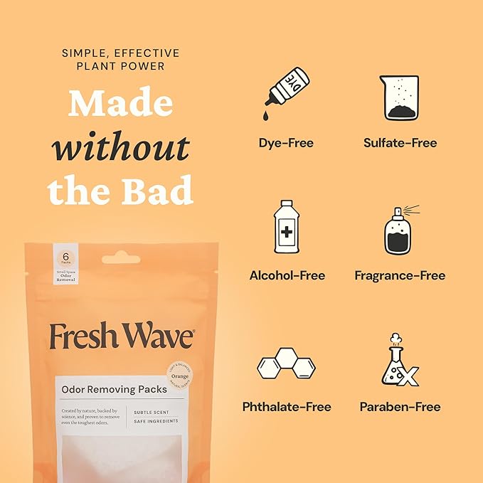 Fresh Wave Orange Odor Eliminating & Deodorizing Packs | Bag of 6 - Image 8