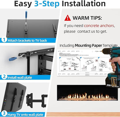USX STAR Full Motion TV Wall Mount 24 inch Studs - Image 8