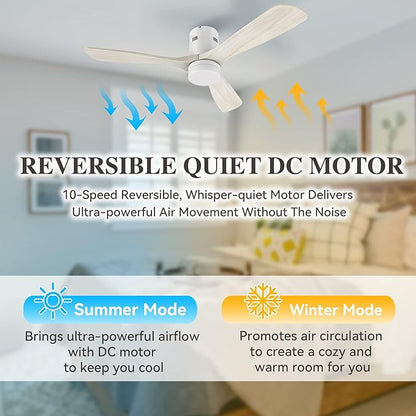 SMAAIR 52 Inch Flush Mount Smart Ceiling Fan - Image 5