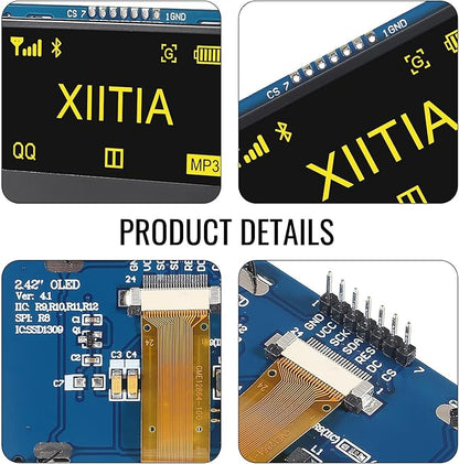 XIITIA 2pcs 2.42 inch 128x64 OLED LCD Display Module SSD1309 7 Pin SPI/IIC I2C - Image 4