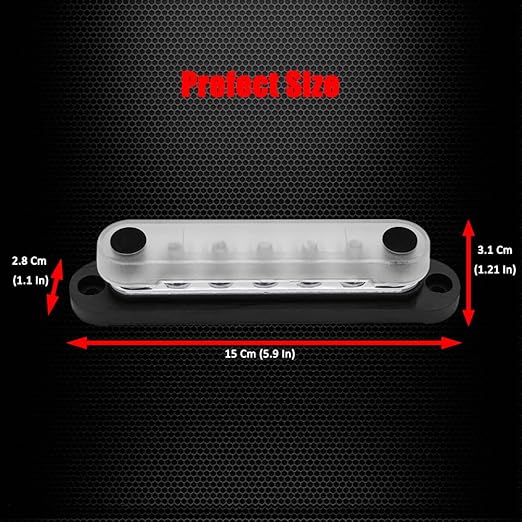 7 x M6 Studs Power Distribution Block Bus Bar 12V, Ampper 5.9" HD 150A Marine - Image 5