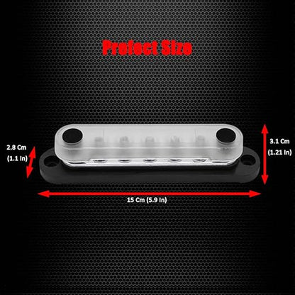 7 x M6 Studs Power Distribution Block Bus Bar 12V, Ampper 5.9" HD 150A Marine - Image 5