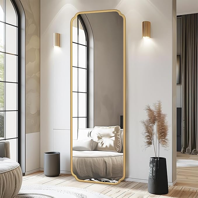 Gold Full Length Mirror with Standing - Image 7