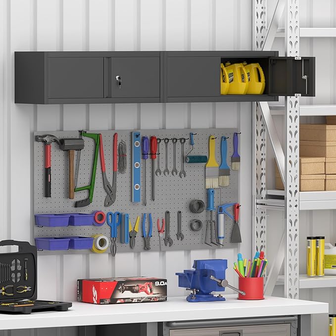 GREATMEET Metal Garage Storage Cabinets, Lockable Storage Cabinet - Image 2
