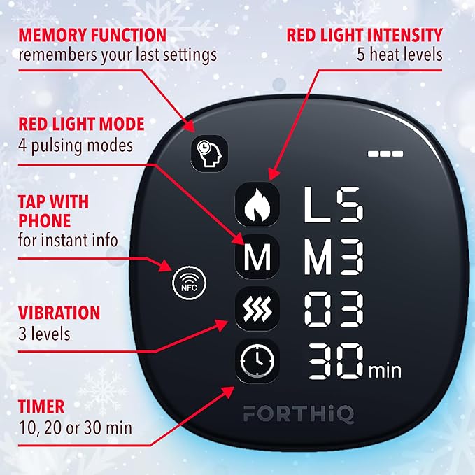 FORTHiQ RED+ Knee Brace with Heat and Red Light Therapy, Knee Massager with 5 - Image 7