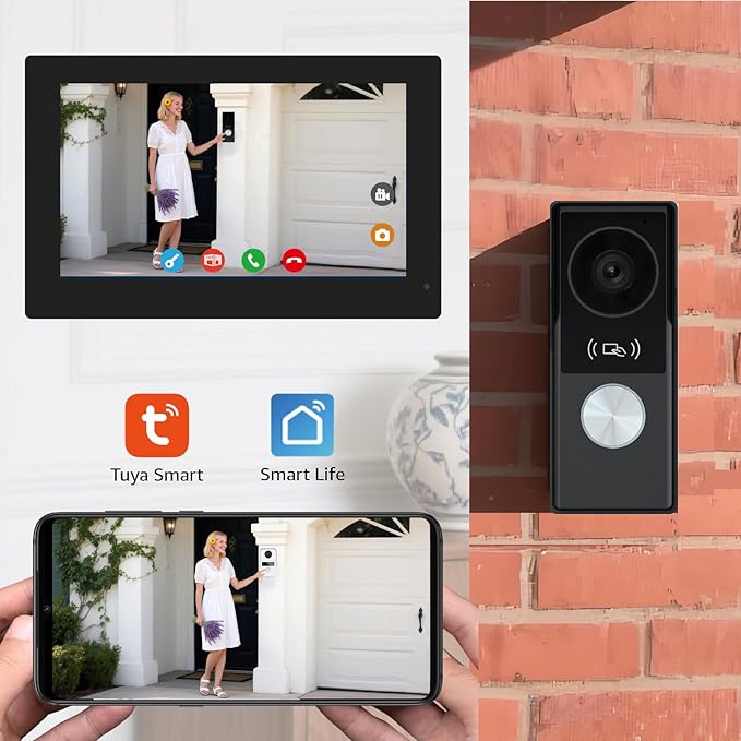 2 Wires Video Door Phone intercom doorbell System, 7 Inch Touch Screen Monitor - Image 2