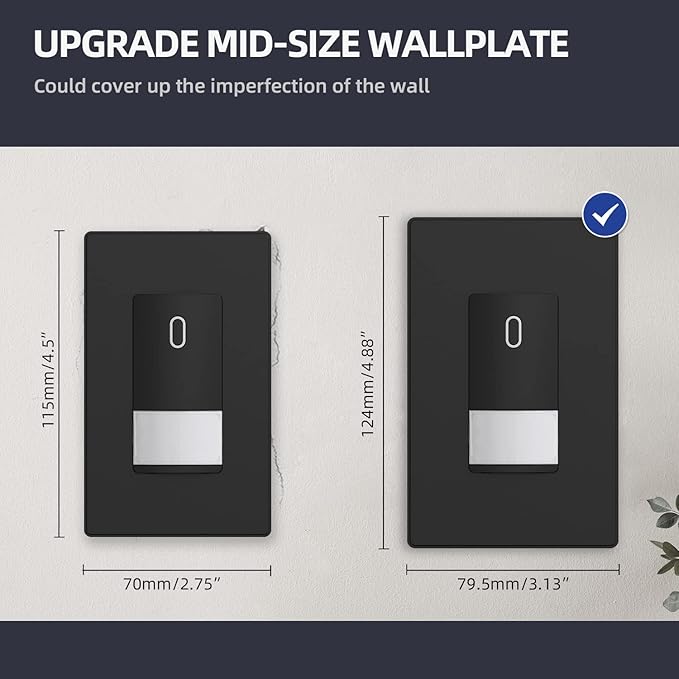 ELEGRP 1 Gang Screwless Decorative Wall Plates, Mid-Size Unbreakable - Image 6