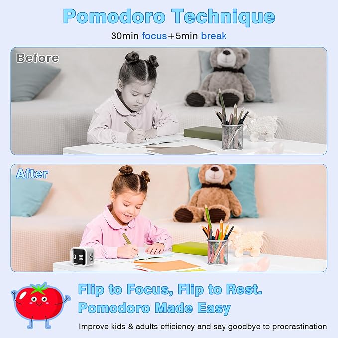 Cube Pomodoro Timer, Smart Productivity Timer 5/10/30/60 Minutes & Custom - Image 6