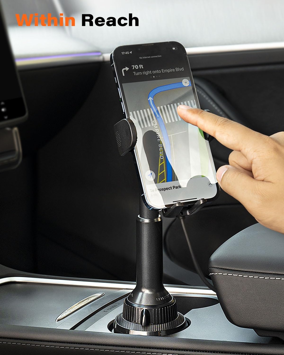APPS2Car 15W Qi Wireless Car Charger Solid Cup Holder Mount, Adjustable Long ...