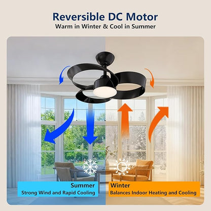 FANX 22 Inch Ceiling Fan with Light and Remote, Quiet DC Motor, Dimmable LED - Image 4