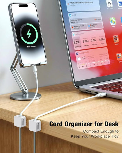 Magnetic Cable Clips, 12 Pack Cord Holder, Desk Cable Management, Adhesive Wire - Image 2