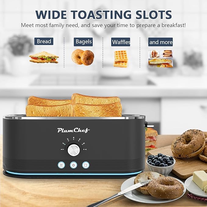 4-Slice Toaster, Extra Wide Long Slot Toaster, 7 Browning Settings, - Image 3