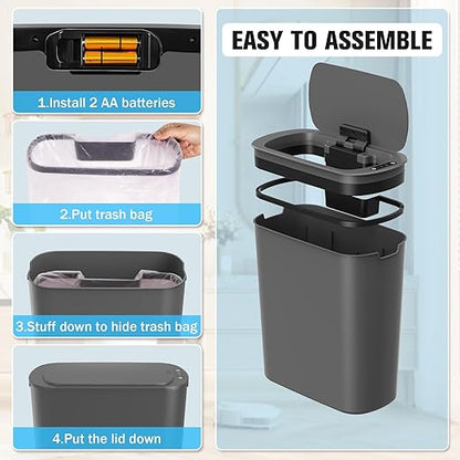 Cesun 5 Gallon Automatic Bathroom Trash Can, Touchless Motion Sensor Garbage Can - Image 6