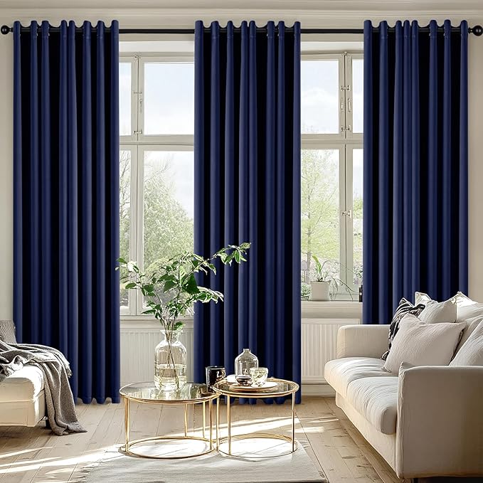 MIULEE Navy Blue Blackout Curtains - Image 6