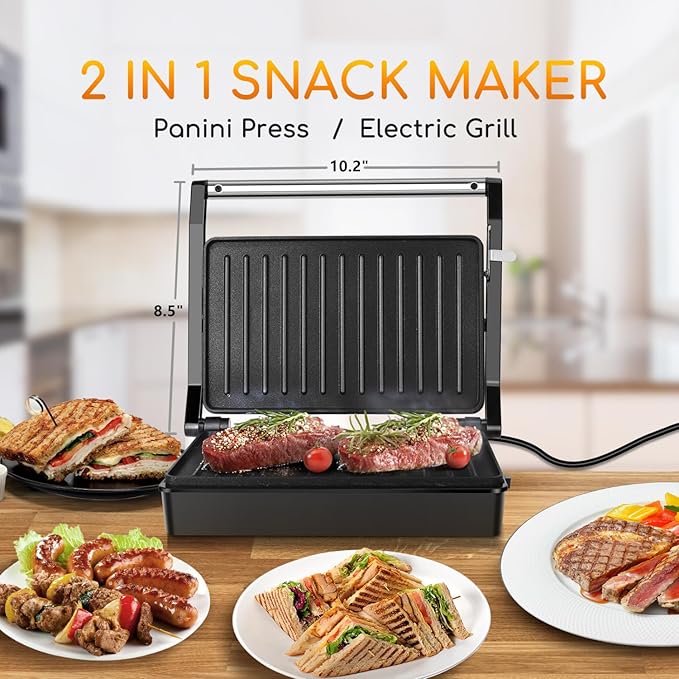 Panini Press Sandwich Maker, Aigostar 1000W Sandwich Press Grill - Image 3