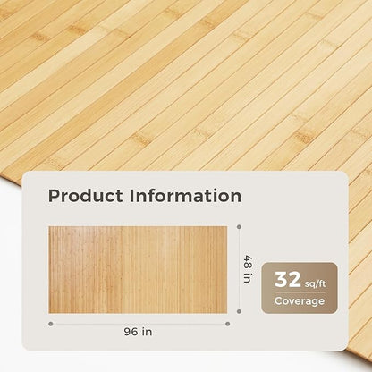 OUZUGIE 1 Pack 96x48 Inch Natural Bamboo Wall Panel – Carbonized Pole Wrap - Image 2