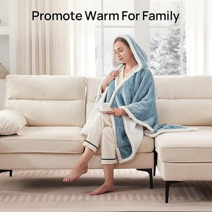 Westinghouse Wearable Heated Throw Blanket, Electric Heated Wrap Poncho Shawl - Image 3