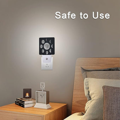 Smoaffly Moon Phases Night Light Plug-in LED Nightlights Auto Sensor Night Lamp - Image 6