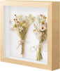 QDSSDECO 10" x 10" Shadow Box Frame, Linen Back, Real Glass,Gold | Deep interior, real glass front, wall or tabletop display, ideal for photos, keepsakes, medals, flowers, and memorabilia
