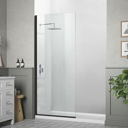 Fixed Shower Glass Panel, 5/16" Tempered Glass Shower Screen Easy to Clean by Unknown