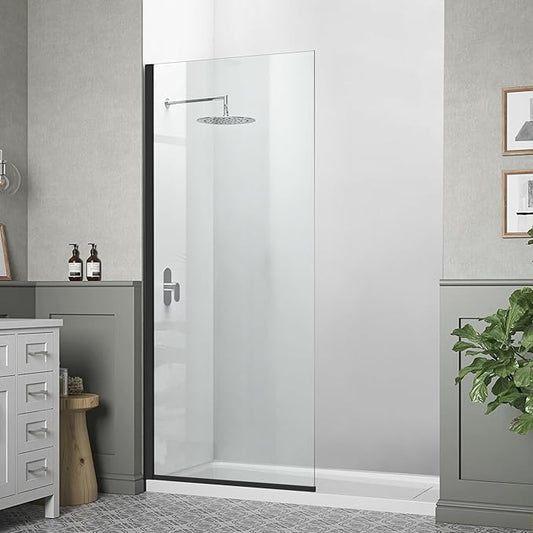 Fixed Shower Glass Panel, 5/16" Tempered Glass Shower Screen Easy to Clean by Unknown