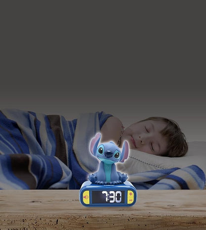 LEXiBOOK, Disney Stitch, Stitch Nightlight Alarm Clock, Sounds and Melodies - Image 4