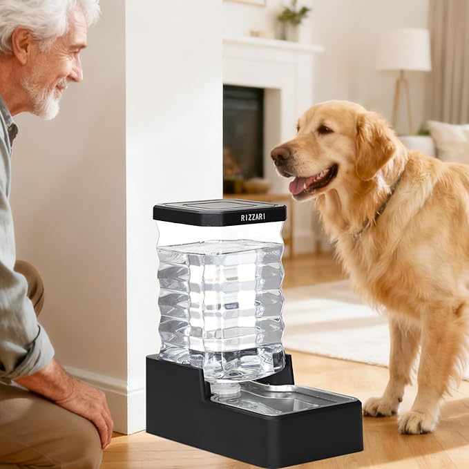 RIZZARI Stainless Steel Pet Water Feeder: 9L Large Gravity Waterer - Image 7