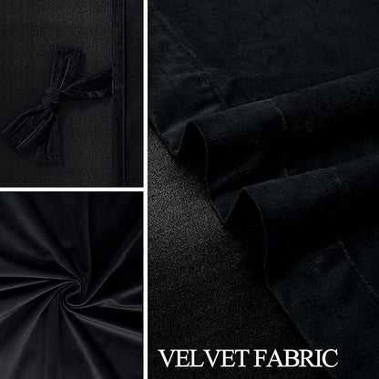 JIUZHEN Blcak Velvet Curtains for Living Room - Image 5