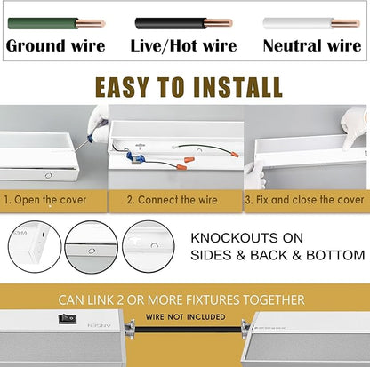 Ansen 2Packs of Under Cabinet Lighting Hardwired, 24in 18W 1237LM Dimmable Led - Image 6