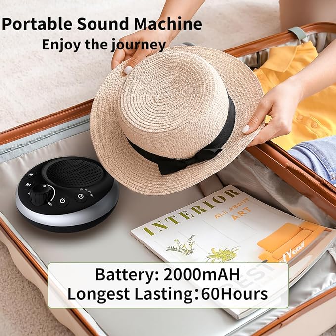 Rechargeable Portable Brown Noise Machine 2000mAH Large Battery Sound White - Image 4
