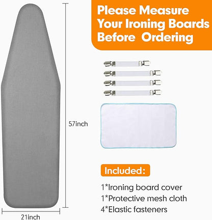Ironing Board Cover and Pad, 21x54 Extra Large Thick Iron Padding, Scorch & - Image 6