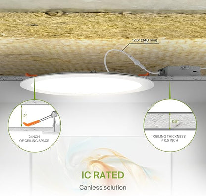 ASD 4 Pack 11/12 Inch LED Recessed Lighting 24W, 5 CCT 2700K-5000K CRI90+ - Image 7